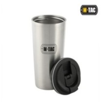 Mobilný termohrnček M-Tac Thermo Mug 450 ml - strieborný-čierny