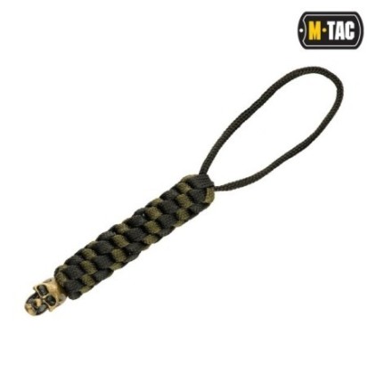 Šnúrka na nôž M-Tac Lanyard Helix Skull - čierna-olivová