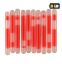 Svietiace tyčinky M-Tac Light Sticks 4,5 x 40 mm 10 ks - červené