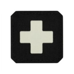 Nášivka M-Tac Medic Cross Laser Cut Glow - čierna-biela