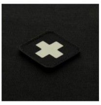 Nášivka M-Tac Medic Cross Laser Cut Glow - čierna-biela