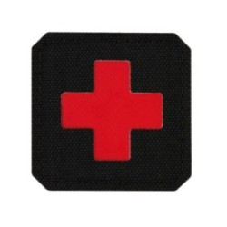 Nášivka M-Tac Medic Cross Laser Cut - čierna-červená