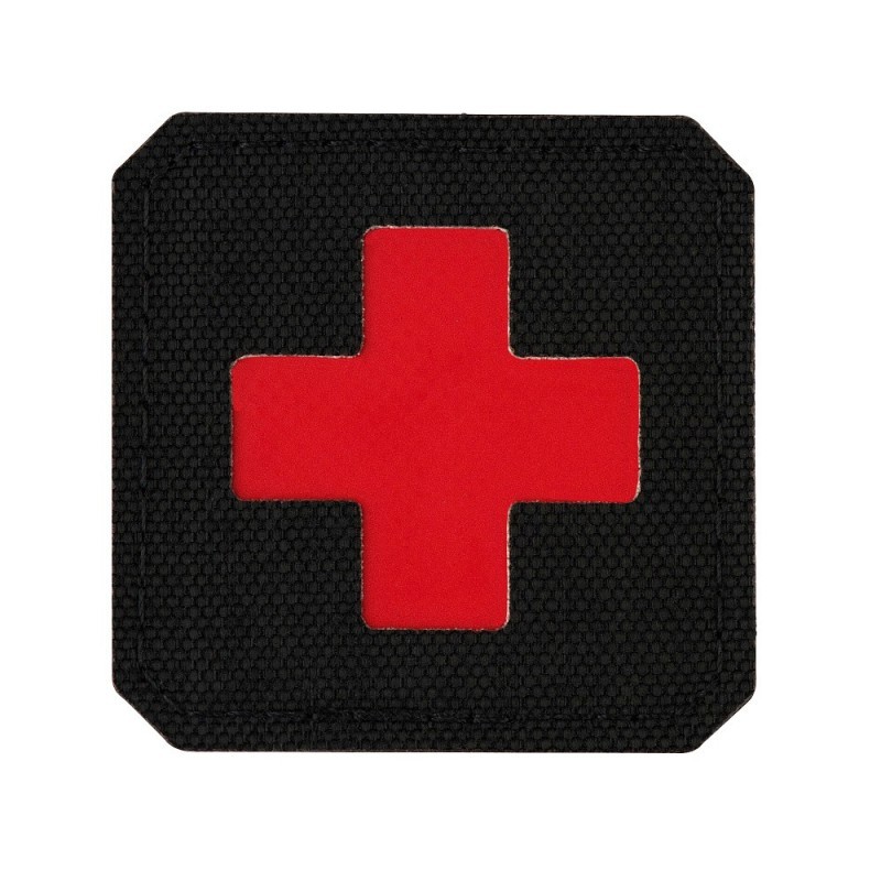 Nášivka M-Tac Medic Cross Laser Cut - čierna-červená Nášivka M-Tac Medic Cross Laser Cut - čierna-červená