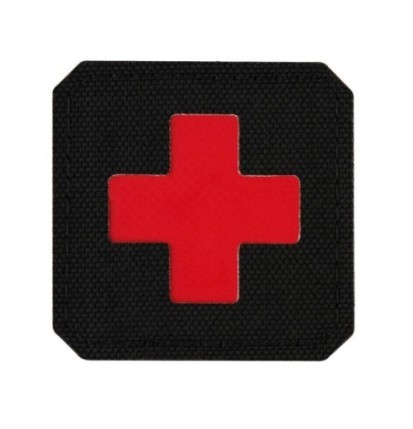 Nášivka M-Tac Medic Cross Laser Cut - čierna-červená