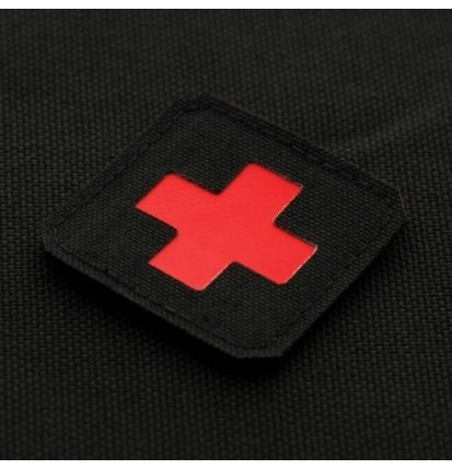 Nášivka M-Tac Medic Cross Laser Cut - čierna-červená