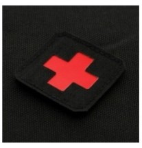 Nášivka M-Tac Medic Cross Laser Cut - čierna-červená