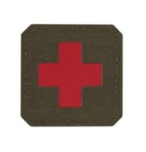 Nášivka M-Tac Medic Cross Laser Cut - olivová-červená