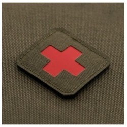 Nášivka M-Tac Medic Cross Laser Cut - olivová-červená