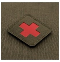 Nášivka M-Tac Medic Cross Laser Cut - olivová-červená