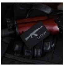 Nášivka M-Tac zbraň AKM 7,62х39 - čierna-sivá