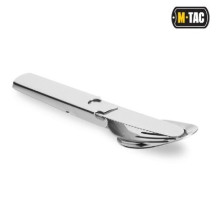 Príbor skladací M-Tac Cutlery Set S - strieborný