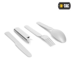 Príbor skladací M-Tac Cutlery Set S - strieborný