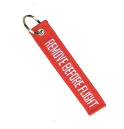 Prívesok na kľúče Remove before flight - červený