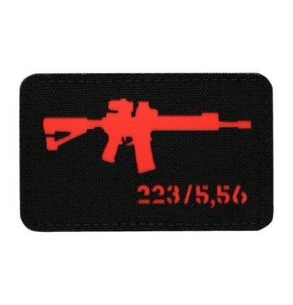 Nášivka so zbraňou M-Tac AR-15 223/5,56 - čierna-červená