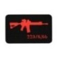 Nášivka so zbraňou M-Tac AR-15 223/5,56 - čierna-červená Nášivka so zbraňou M-Tac AR-15 223/5,56 - čierna-červená