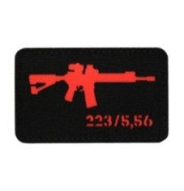 Nášivka so zbraňou M-Tac AR-15 223/5,56 - čierna-červená