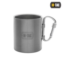 Hrnček s karabínovým uchom M-Tac Thermo Carabiner - strieborný