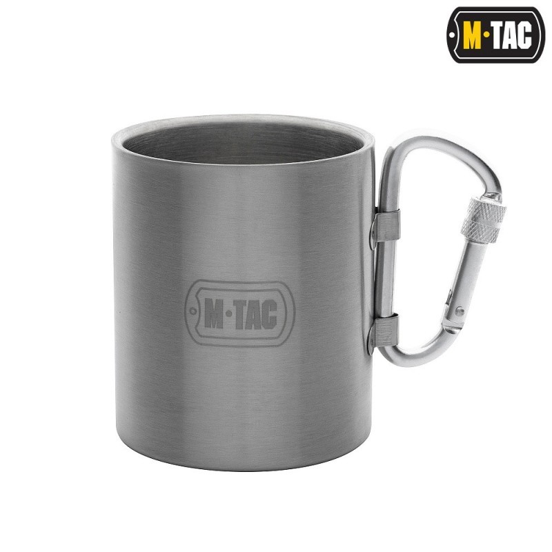 Hrnček s karabínovým uchom M-Tac Thermo Carabiner - strieborný Hrnček s karabínovým uchom M-Tac Thermo Carabiner - strieborný