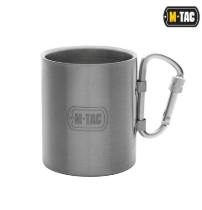 Hrnček s karabínovým uchom M-Tac Thermo Carabiner - strieborný