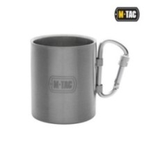 Hrnček s karabínovým uchom M-Tac Thermo Carabiner - strieborný