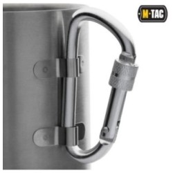 Hrnček s karabínovým uchom M-Tac Thermo Carabiner - strieborný