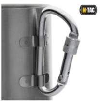 Hrnček s karabínovým uchom M-Tac Thermo Carabiner - strieborný