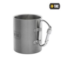 Hrnček s karabínovým uchom M-Tac Thermo Carabiner - strieborný