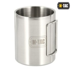 Hrnček so skladacím uchom M-Tac Thermo Handle - strieborný