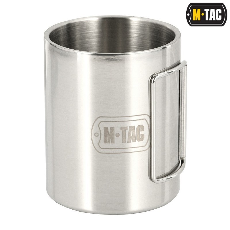 Hrnček so skladacím uchom M-Tac Thermo Handle - strieborný Hrnček so skladacím uchom M-Tac Thermo Handle - strieborný