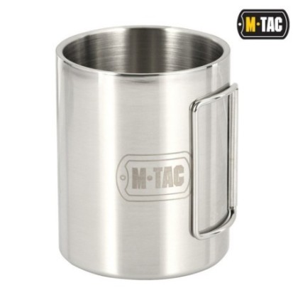 Hrnček so skladacím uchom M-Tac Thermo Handle - strieborný