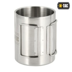Hrnček so skladacím uchom M-Tac Thermo Handle - strieborný