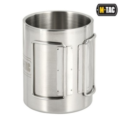 Hrnček so skladacím uchom M-Tac Thermo Handle - strieborný