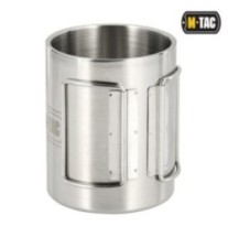 Hrnček so skladacím uchom M-Tac Thermo Handle - strieborný