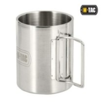 Hrnček so skladacím uchom M-Tac Thermo Handle - strieborný