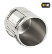 Hrnček so skladacím uchom M-Tac Thermo Handle - strieborný