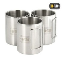 Hrnček so skladacím uchom M-Tac Thermo Handle - strieborný