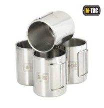 Hrnček so skladacím uchom M-Tac Thermo Handle - strieborný