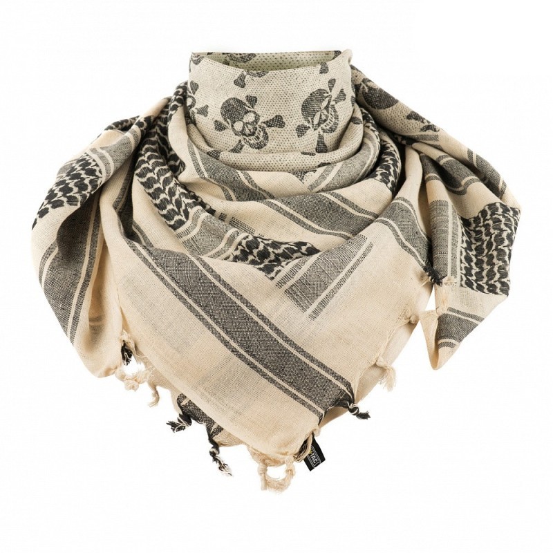 Šatka M-Tac Shemagh Pirate Skull - čierna-béžová