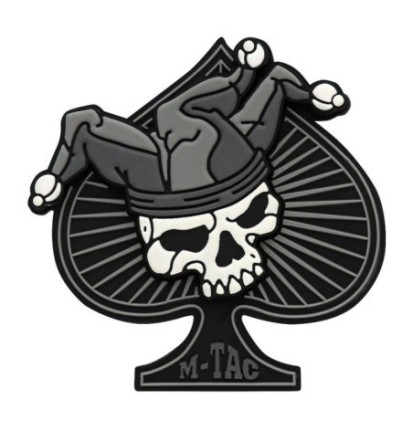 Nášivka M-Tac Ace of Spades 3D - sivá-čierna