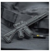 Nášivka so zbraňou M-Tac AR-15 3D - sivá