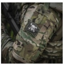 Nášivka M-Tac Jolly Roger - čierna-olivová