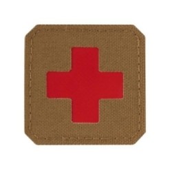 Nášivka M-Tac Medic Cross Laser Cut - coyote-červená
