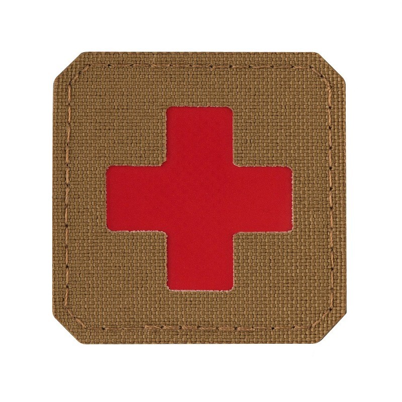 Nášivka M-Tac Medic Cross Laser Cut - coyote-červená Nášivka M-Tac Medic Cross Laser Cut - coyote-červená