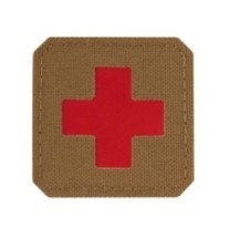 Nášivka M-Tac Medic Cross Laser Cut - coyote-červená