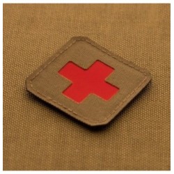 Nášivka M-Tac Medic Cross Laser Cut - coyote-červená
