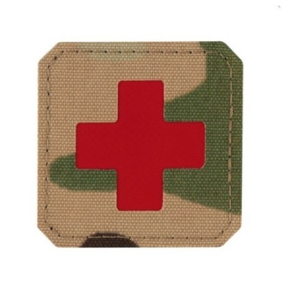 Nášivka M-Tac Medic Cross Laser Cut - multicam-červená