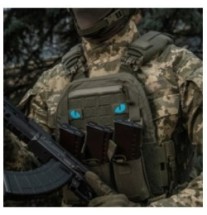 Nášivka M-Tac Tiger Eyes Laser Cut 2 ks - olivová-modrá