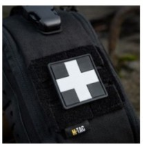 Nášivka M-Tac Medic Cross Square - čierna-sivá