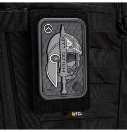 Nášivka M-Tac Molon Labe Ace 3D - sivá