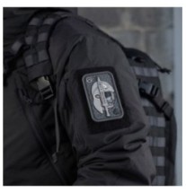 Nášivka M-Tac Molon Labe Ace 3D - sivá